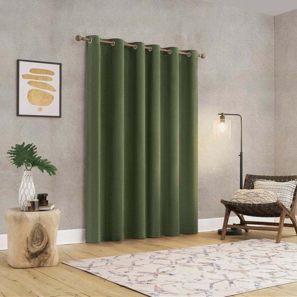 Open Box - Sun Zero - 40"x84" Sun Zero Brighton Velvet 100% Blackout Gro Green - Picture 2 of 5